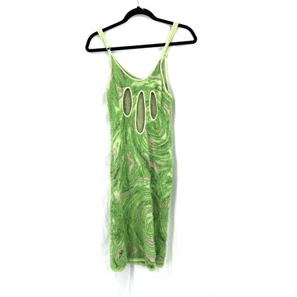 House of Sunny hockney bodycon green eyelash dress lime green retro festival 6 - Picture 11 of 15